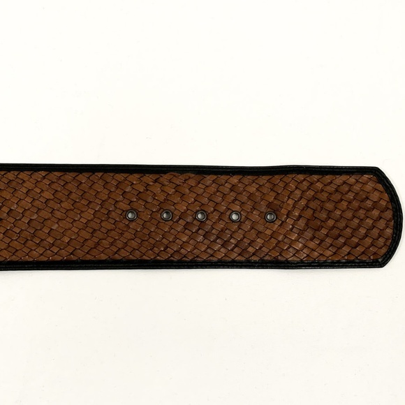 two-tone woven leather belt